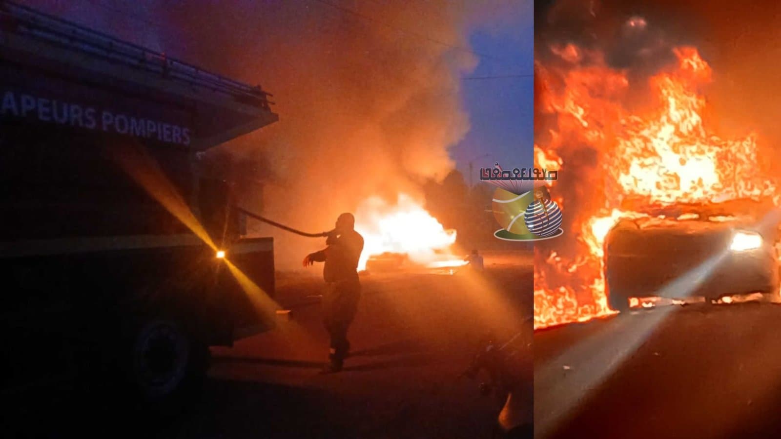 Siguiri : un véhicule de marque Toyota prend feu en pleine circulation